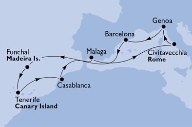 Spanien, Portugal, Marokko, Italien